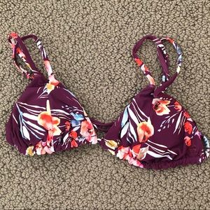 Billabong floral triangle bikini top size small